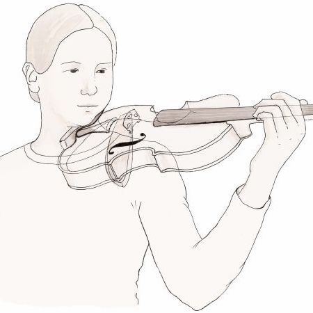 نحوه نگه داشتن ویولن روی شانه